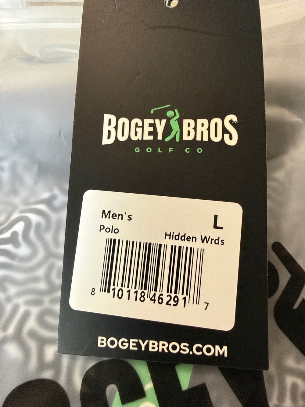 Hidden Words Men's Polo — Black/White Pattern - Picture 4 of 4